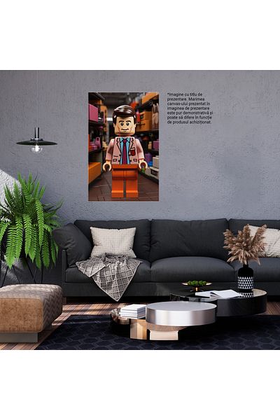 StoryGift Romania Canvas Print: Lego Store Manager Checking Product Placement Being Involved and Passionate