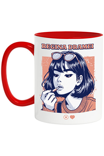 StoryGift Romania Cana Fata Cool Cu Ruj Si Ochelarii De Soare Text Regina Dra...