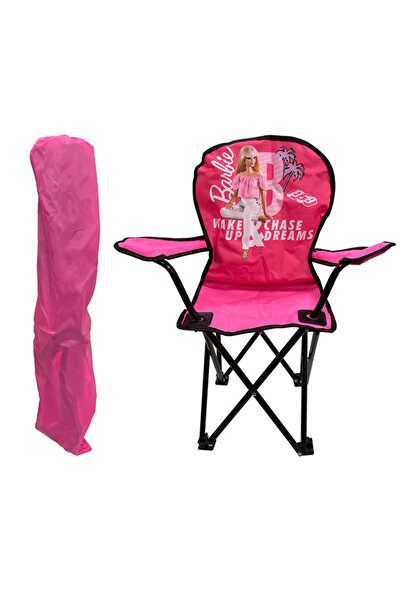 Barbie Lisanslı Katlanabilir Çocuk Kamp Sandalyesi - Pembe