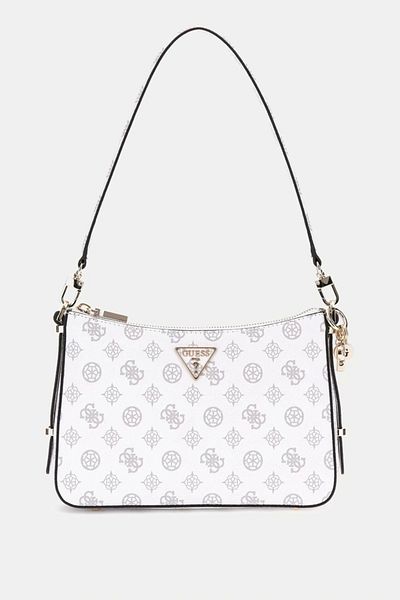 Guess ECO ERICA TOP ZIP SHOULDER BAG Geantă de umăr albă pentru femei HWEPG951018-WLO