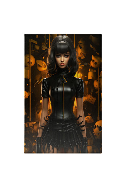 StoryGift Romania Tablou Canvas: Fata In Stil Gotic Frumusete, Negru, Brunet,...