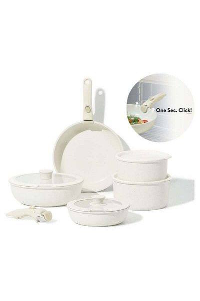 Lumely 9-Piece Non-stick Cookware Set, With Lids and Detachable Handles, Pots And Pans, for Cooking
