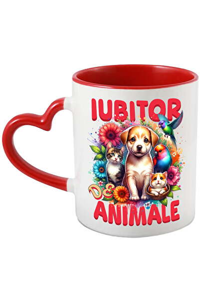 StoryGift Romania Cana Animale Familie, Caine Papagal, Pisica, Text Iubitor D...
