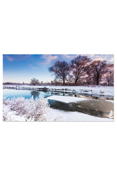StoryGift Romania Tablou Canvas: Iarna Mistica Cu Reflectii La Apus - Parc, F...