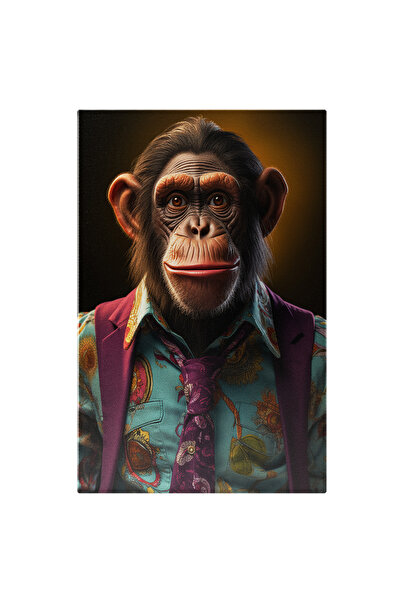 StoryGift Romania Tablou Canvas: Portret Maimuta Maimuta Si Camasa Plina De C...