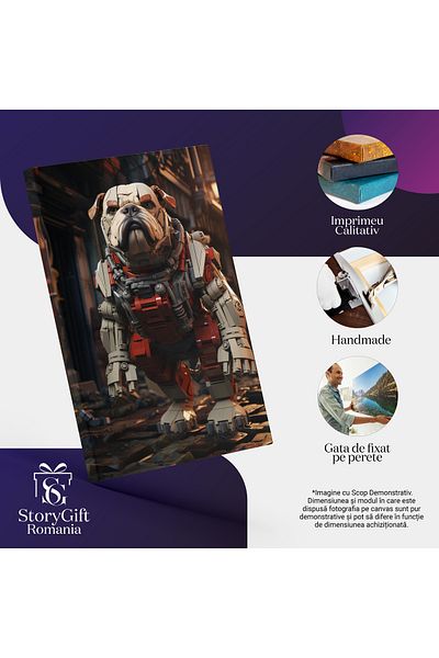 StoryGift Romania Canvas Print: Robot Dog Animation, Armor, Art, Artwork, Sunset, Fiction, Character F