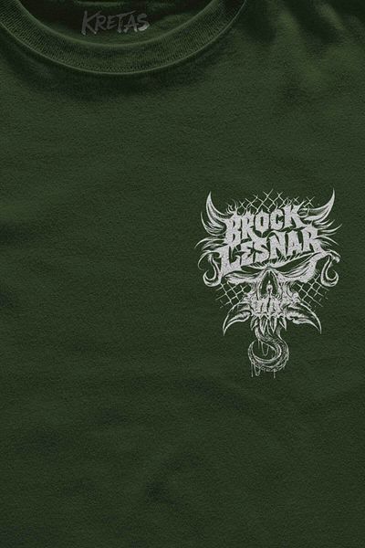 Kretas Μπλουζάκι Unisex Khaki Gym Brock Lesnar Λογότυπο Wwe Ufc Sports Fitness Μπλουζάκι με στάμπα μπροστά