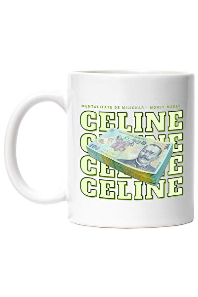 StoryGift Romania Cana ___ - 100 Lei Romanesti, 330ml, Ceramic Cu Maner Alb, ...