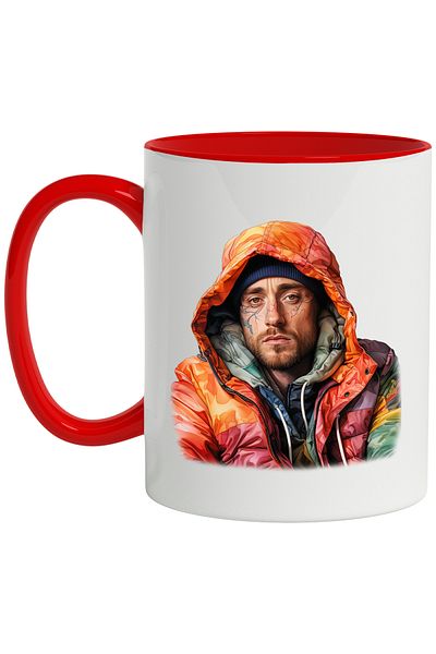 StoryGift Romania Mug With Mac Miller, Artist, Rapper, Celebrity, Multicolor 330 ml, Ceramic with , With