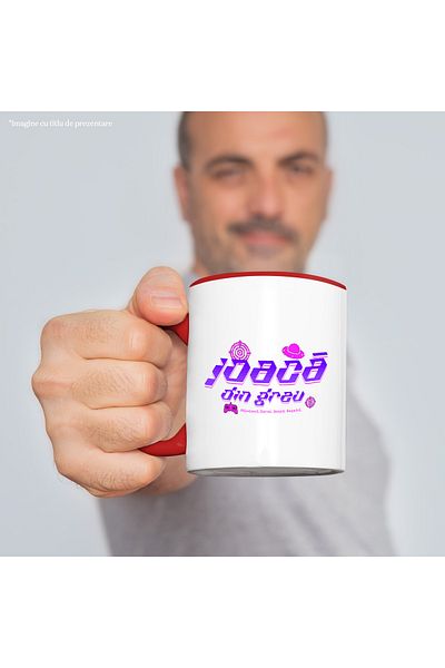 StoryGift Romania Play Hard. Eat. Sleep. Play. Repeat Mug, 330ml, Ceramic with Red Handle, With ,STG