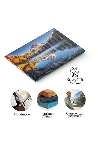 StoryGift Romania Tablou Canvas: Reflectarea Culoarelor Toamnei In Muntii Dolomiti