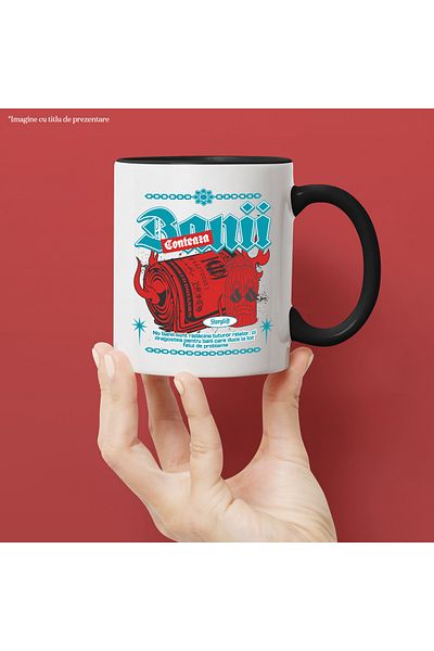 StoryGift Romania Money Matters Mug, 330ml, Ceramic with Black Handle, With Black Handle STG ,STG ,STG