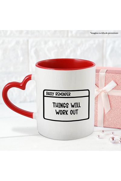 StoryGift Romania Mug with encouraging message in English "Things will work out" - Lucrurile vor decu, With ,STG.