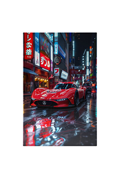 StoryGift Romania Tablou Canvas: Mercede Rosu Sport Masina De Curse In Japoni...