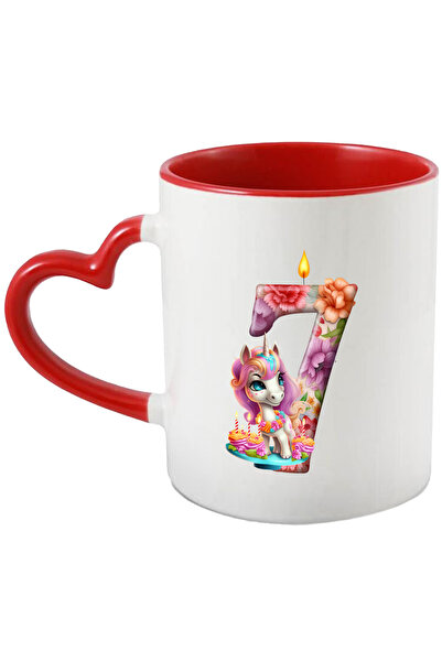 StoryGift Romania Cana Cu Cifra 7, Unicorn, Ilustratie, Pentru Copii, Lumanar...
