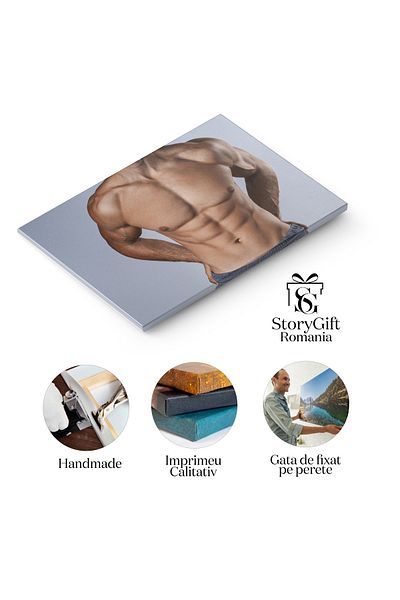 StoryGift Romania Tablou Canvas - Forta Si Dedicatie: Bodybuilding, Muschi, Sportivitate