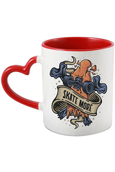 StoryGift Romania Cana Cu Mesaj In Engleza Skate More, Skateboard, Placa, Roti, Retro, Multicolor , Cu ,stg