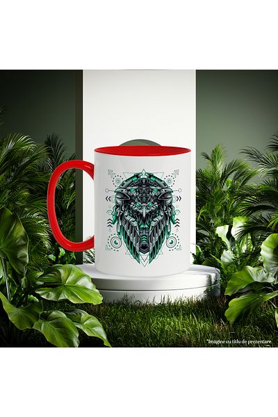 StoryGift Romania Mug With Eagles, Wings, Robots, Cyberpunk, Mecha, SF, Multicolor 330 ml, Ceramic, With ,STG
