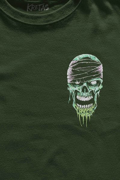 Kretas Χακί μπλουζάκι Zombie Halloween Skull Darkness Vampire με στάμπα Unisex T-shirt