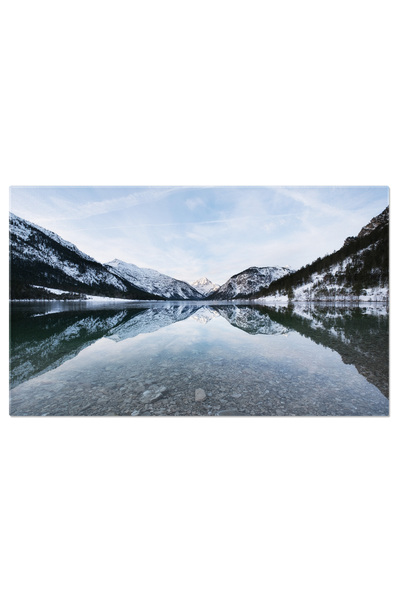 StoryGift Romania Tablou Canvas Panorama Lacului In Valea Montan Peisaj, Iarn...