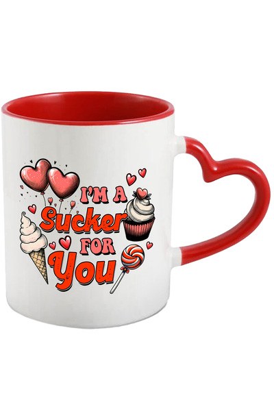StoryGift Romania Cana cu inimioare si dulciuri cu mesajul "I'm a sucker for ...