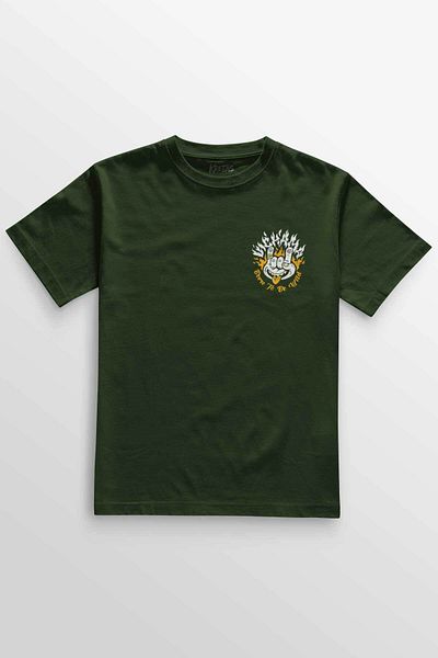 Kretas Μπλουζάκι Unisex Χακί Born To Be Wild Rock And Roll Μουσική Μουσική Μίνιμαλ μπλουζάκι με στάμπα μπροστά
