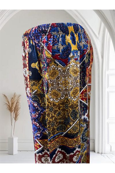 MODA Pantaloni Palazzo din viscoză cu modele pentru damă