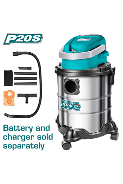 TOTAL مكنسة سطل بطارية 20v 20l بدون بطارية و شاحن