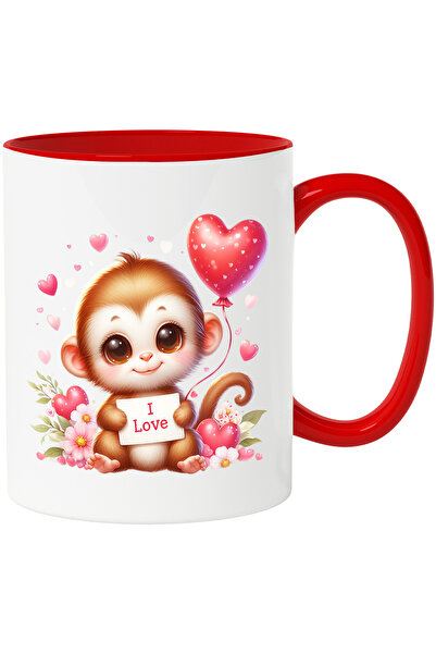 StoryGift Romania Cana Cu O Maimutica Vesela Care Tine O Foaie Cu Mesajul "i ...