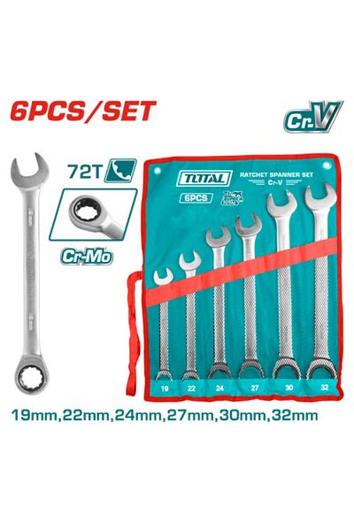 TOTAL 6pcs/set Automatic Combination Wrench Set