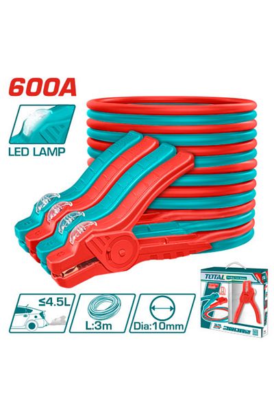 TOTAL 600a 10mm-3m car jumper cable