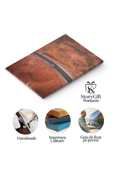 StoryGift Romania Canvas Painting - American Desert Landscape: Journey to the Wasteland