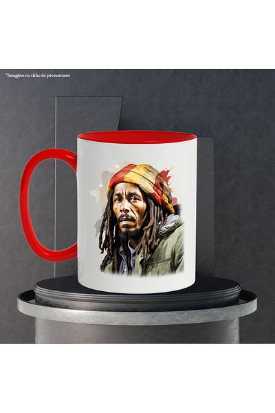 StoryGift Romania Mug With Bob Marley, Singer, Celebrity, Artist, Music, Multicolor 330 ml, Ce, Cu,STG.