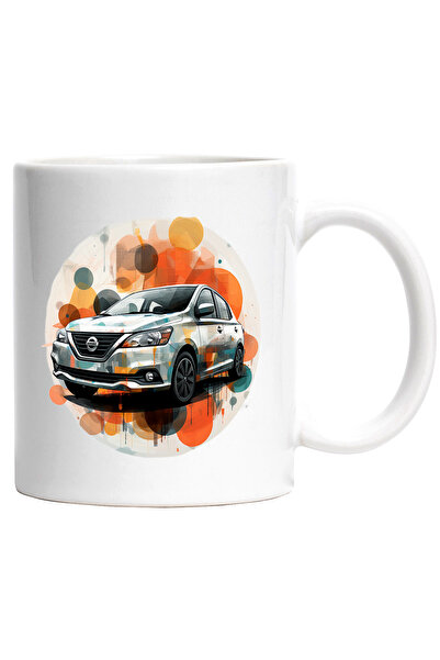 StoryGift Romania Cana Cu Masina, Nissan, Buline, Roti, Cerc, Geometric, Mult...