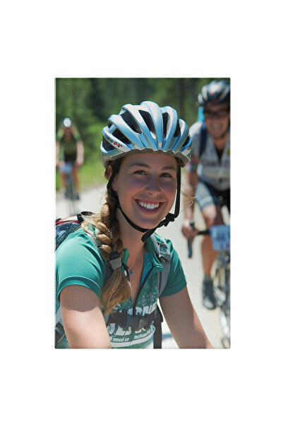 StoryGift Romania Tablou Canvas: Portret Femeie În Cursă De Biciclete- Sport ...