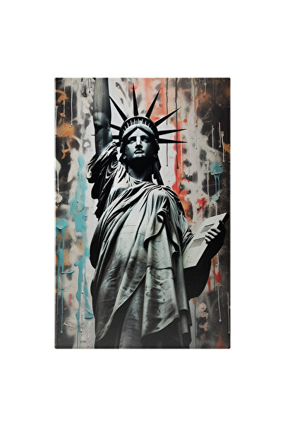 StoryGift Romania Tablou Canvas: Ilustratie Cu Statuia Libertatii - Graffiti ...