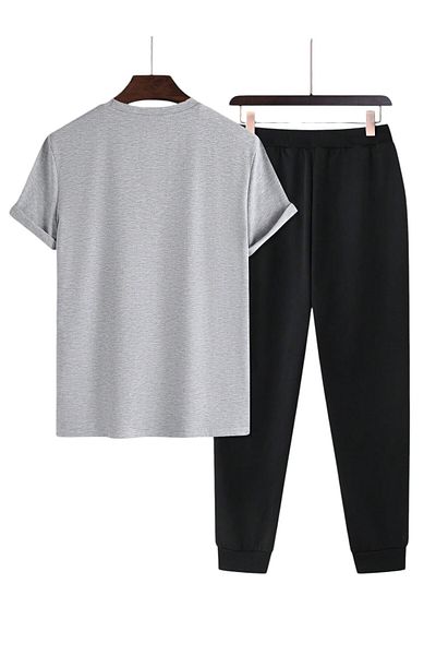 uyguntarz Σετ αθλητικών φόρμες Unisex BE HAPPY με στάμπα μπλουζάκι