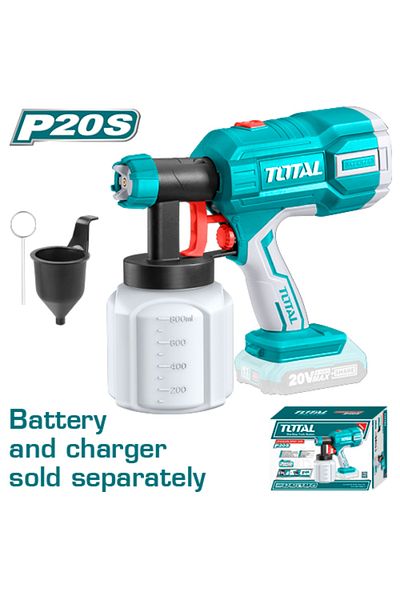 TOTAL 20v battery paint spray gun without battery and charger