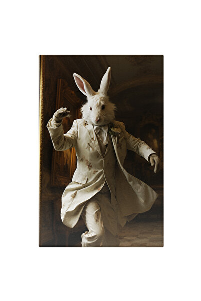 StoryGift Romania Tablou Canvas: Portret Iepure Dansează În Costum Pe Holul C...
