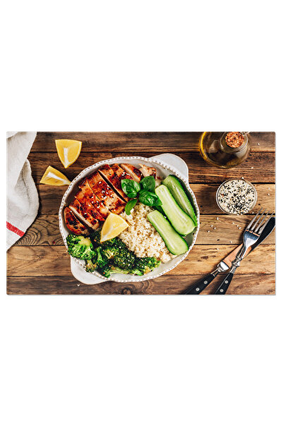 StoryGift Romania Tablou Canvas Cu Bucatarie Delicioasa: Friptura, Salata Si ...