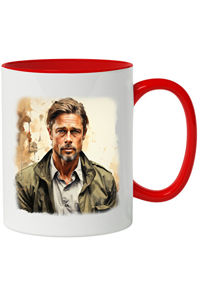StoryGift Romania Cana Cu Brad Pitt, Actor Faimos, Filme De Actiune, Hollywood, Multicolor 330 Ml,, Cu ,stg