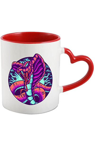 StoryGift Romania Cana Cu Cobra, Sarpe, Ilustratie Abstracta, Flacari, Colti, Multicolor 330 Ml, C, Cu ,stg