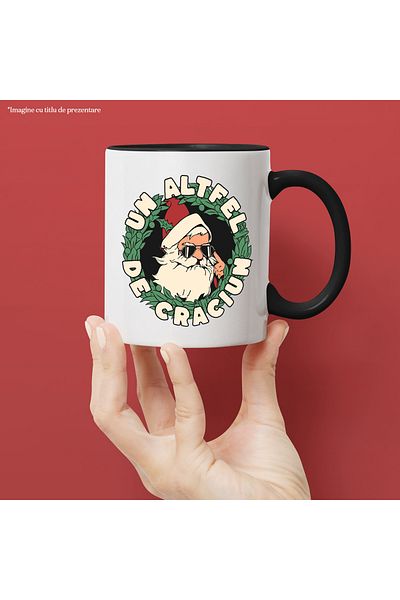 StoryGift Romania Mug a different Santa Claus with sunglasses funny holiday, 330ml, Sky, With