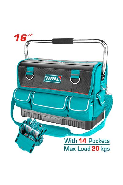 TOTAL 16" 14-pocket tool bag