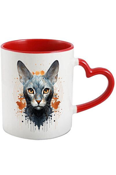 StoryGift Romania Cana Cu Cap De Pisica, Stropi De Vopsea, Ilustrate, Multico...