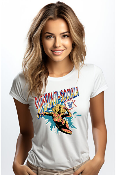 StoryGift Romania Tricou Femei Super Antisocila Supererou Sunt Aici Pentru Ti...