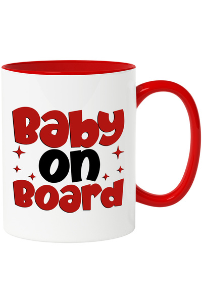 StoryGift Romania Cana Cu Textul "baby On Board" - Bebelus La Bord Masina Gri...