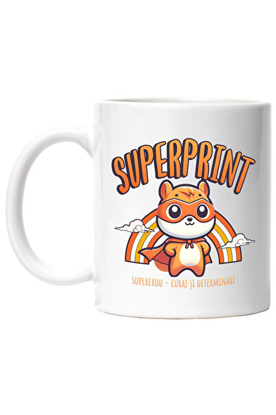 StoryGift Romania Cana Super Print Supererou, Curaj Si Determinare, 330ml, Ce...