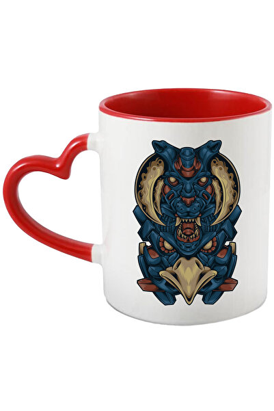 StoryGift Romania Cana Cu Totem, Mecha, Robot, Vultur, Tigru, Coarne, Sf, Multicolor 330 Ml, Ceram, Cu ,stg