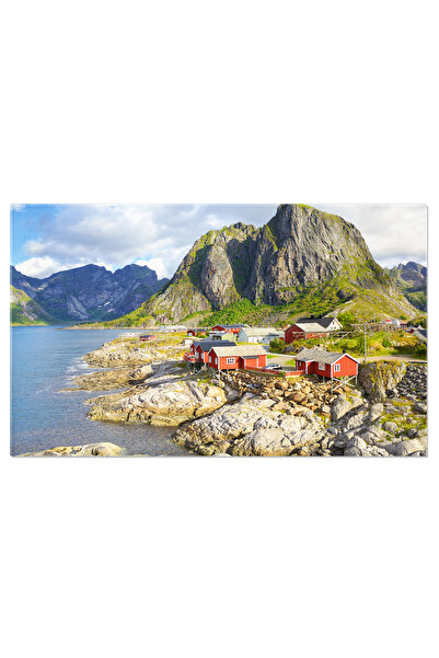 StoryGift Romania Tablou Canvas: Case Colorate In Hamnoy, Reine, Norvegia